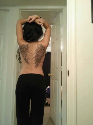 Angel Wings Back Tattoo